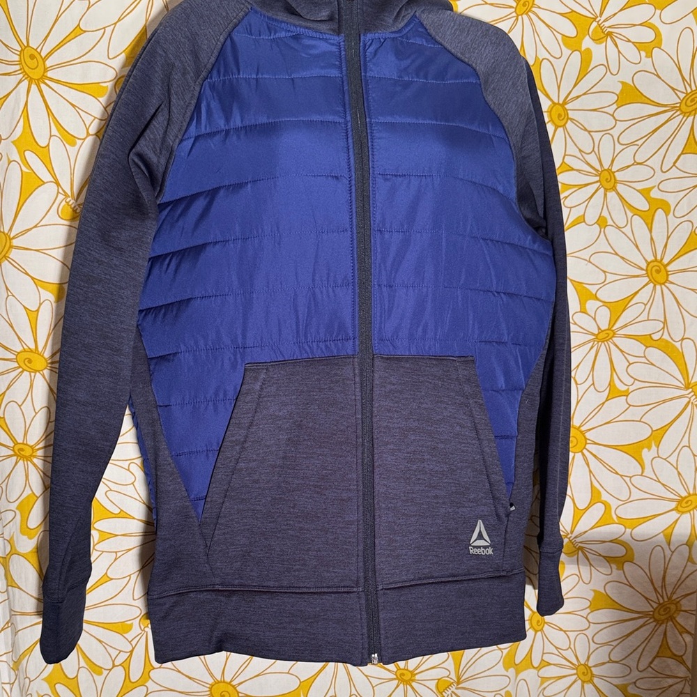 Reebok Men's Navy and Charcoal Puffer Jacket